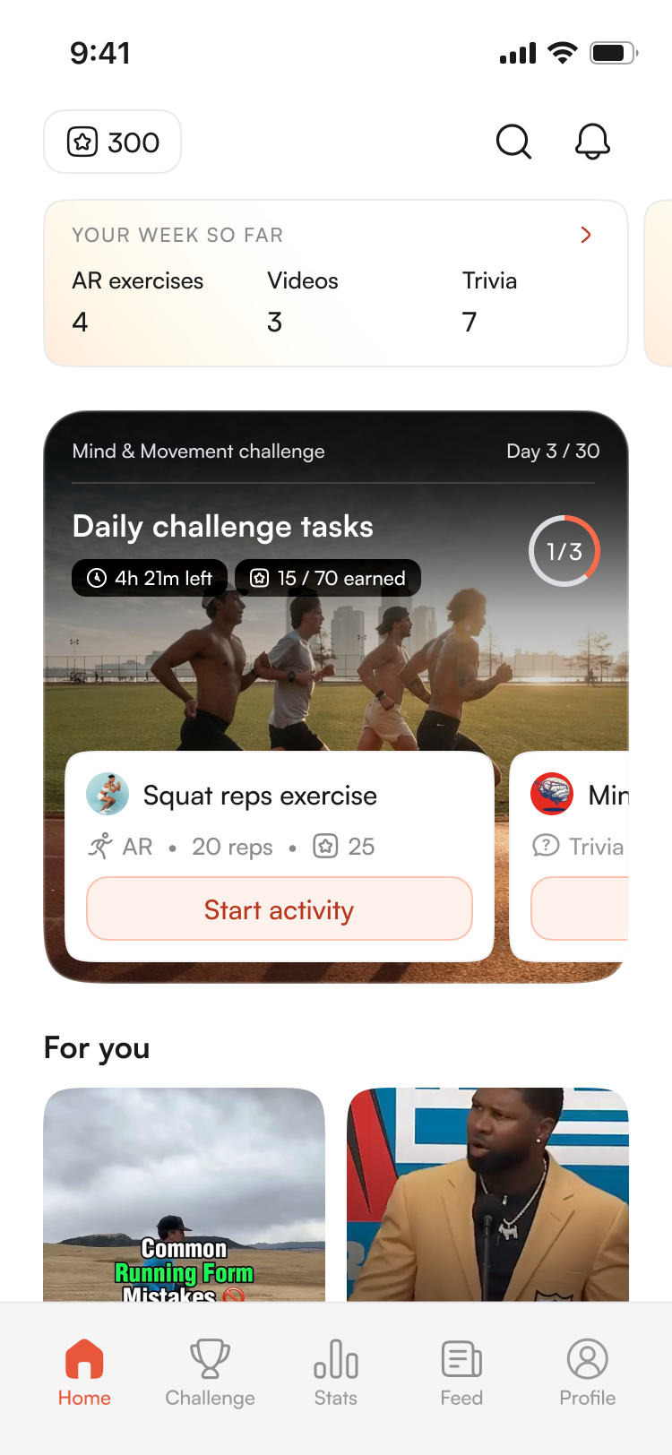 FanHuddle app daily challenge tasks screen